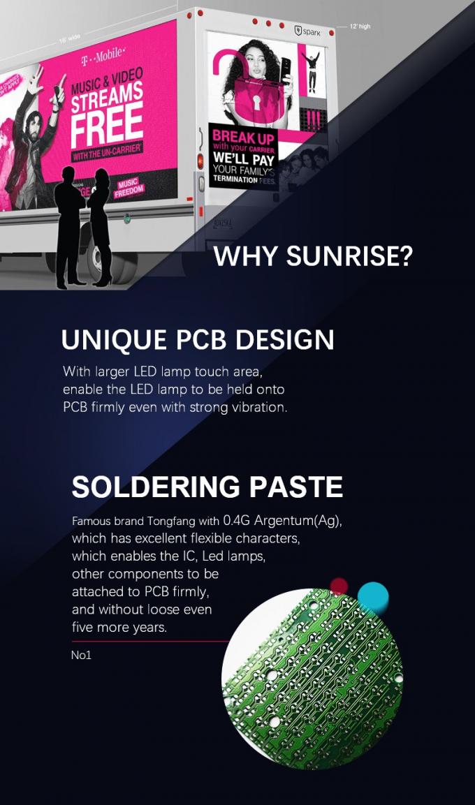 Bảng quảng cáo kỹ thuật số ngoài trời Máy tải di động màn hình LED đầy màu P4.8 P6 P8 Truck quảng cáo màn hình hiển thị LED 2