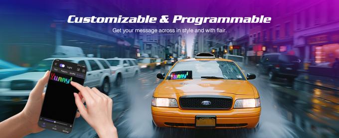 Biểu tượng LED có thể lập trình, 15'x4' Động tác đã được thực hiện trước & văn bản tùy chỉnh Biểu tượng xe ô tô LED, Bluetooth APP Control Scrolling LED Sign, Custom,Graffiti Flexible Led Matrix Panel for Car Store Hotel Holiday 1