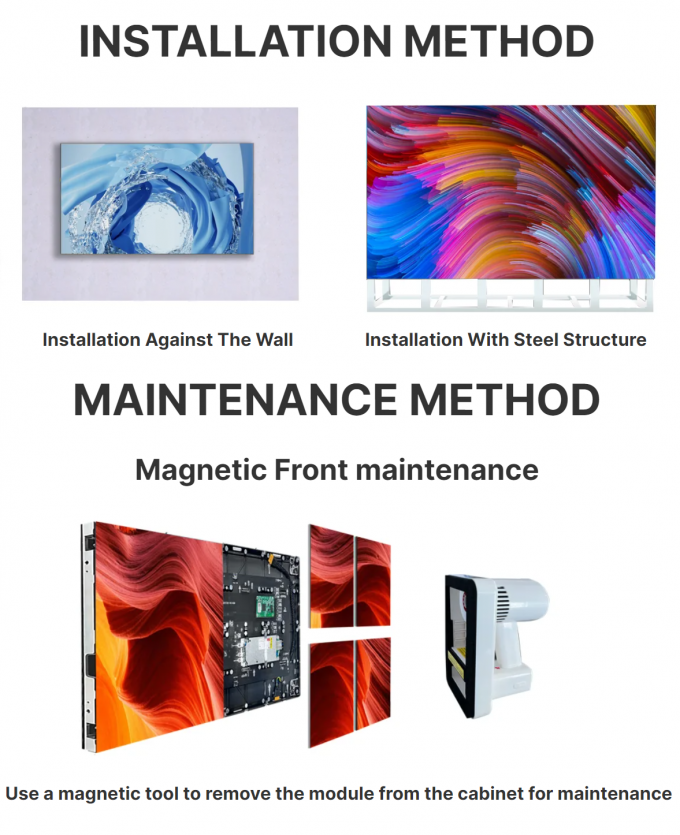 Làn tường video LED trong nhà bằng nhôm đúc đúc cho các ứng dụng trong nhà và ngoài trời 3