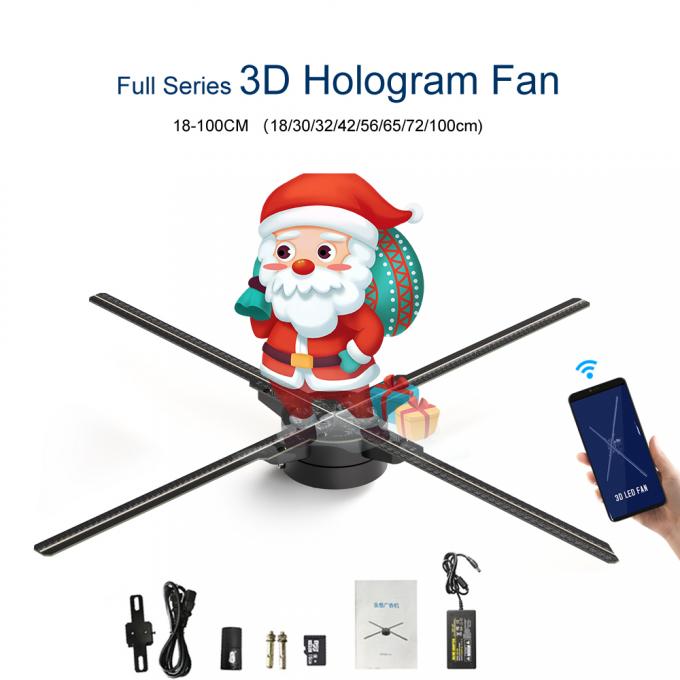 3D LED Fan Spliced 65cm wifi ánh sáng ngoài trời máy quảng cáo màn hình hiển thị holographic máy chiếu xoay hologram fan 1