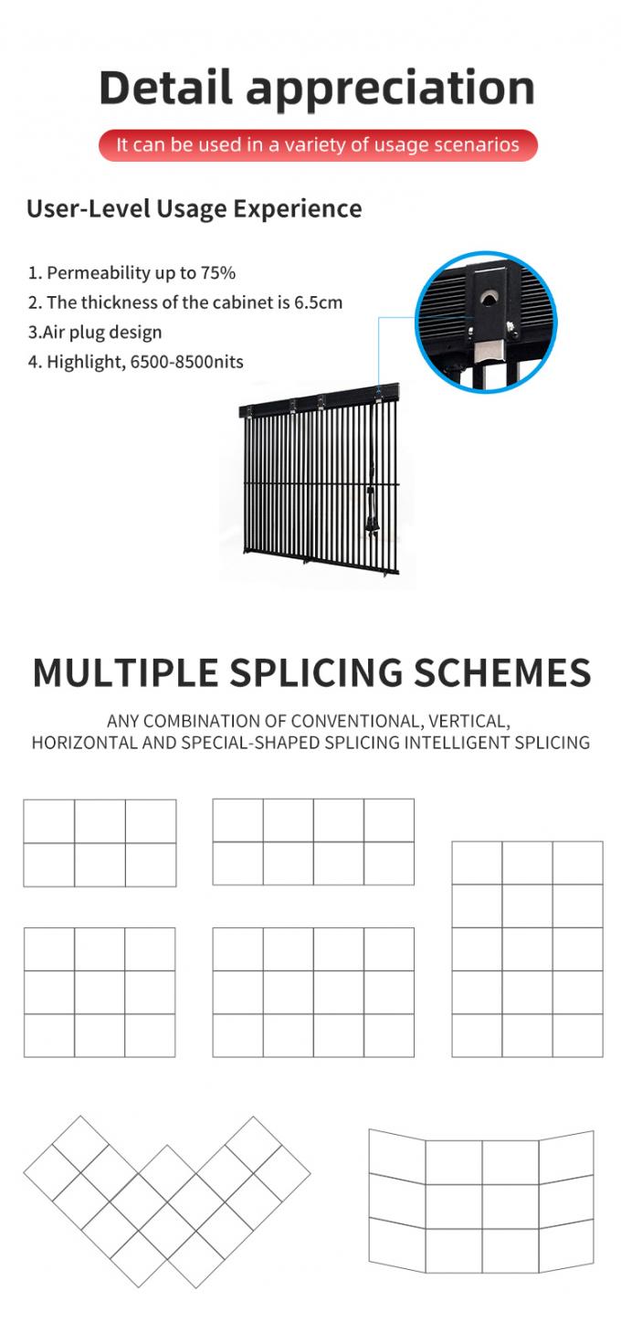 Màn hình LED trong suốt Màn hình kính trong suốt Màn hình cửa sổ LED Màn hình tường video trong suốt Bảng linh hoạt Màn hình LED sáng cao 2