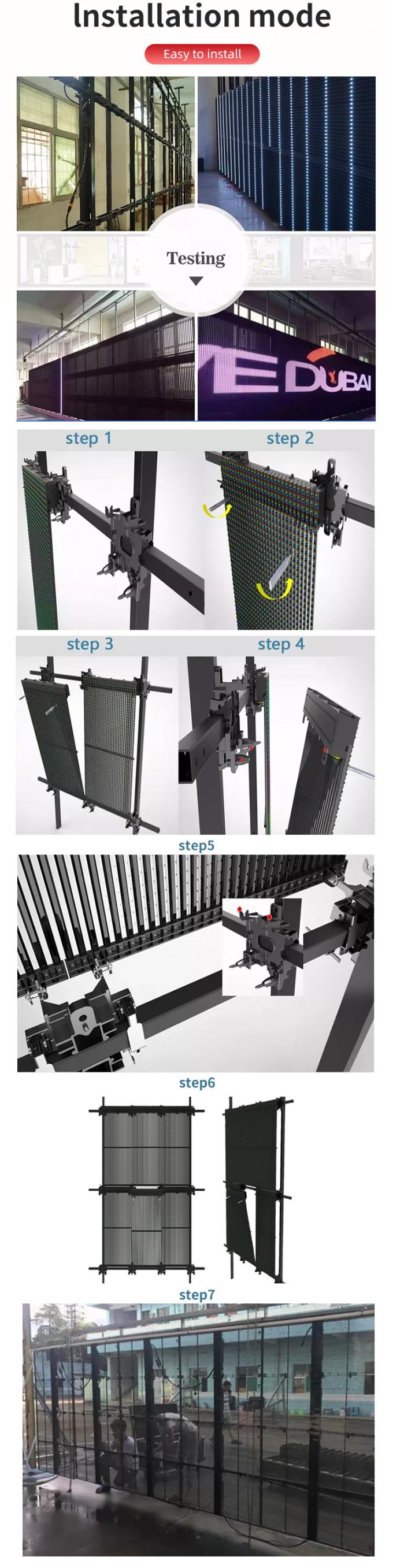 Màn hình LED trong suốt Màn hình kính trong suốt Màn hình cửa sổ LED Màn hình tường video trong suốt Bảng linh hoạt Màn hình LED sáng cao 4