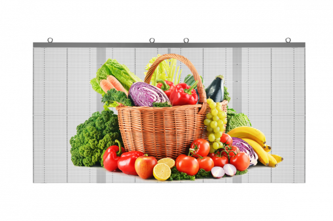 Màn hình hiển thị LED trong nhà trong suốt P3.91 màn hình hiển thị video led tường kính led mesh 3