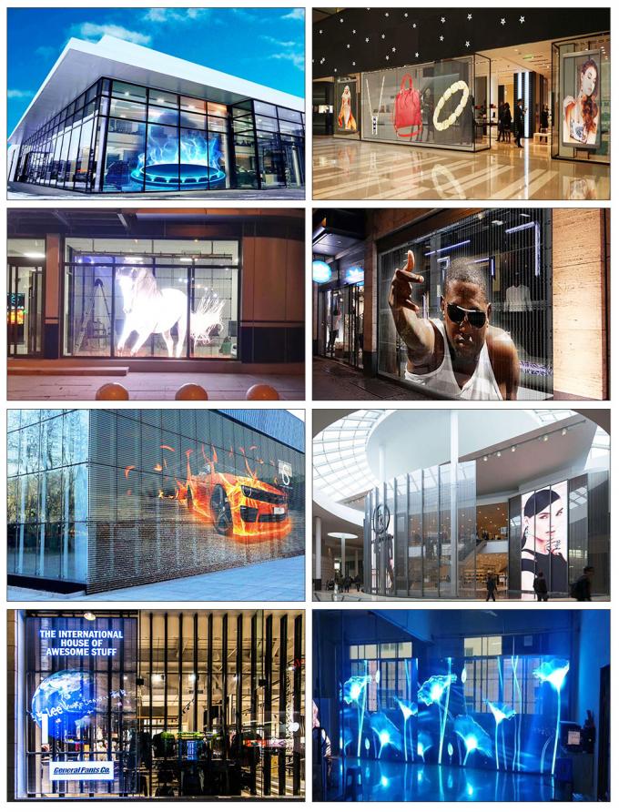 Màn hình LED trong suốt với khoảng cách điểm ảnh 3.91-7.82mm, độ trong suốt 75% cho khoảng cách xem 5-100m 3