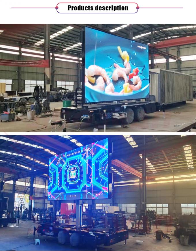 P4 ngoài trời LED Sign Screen Trailer tấm pin mặt trời quảng cáo trailer HD màn hình LED 0