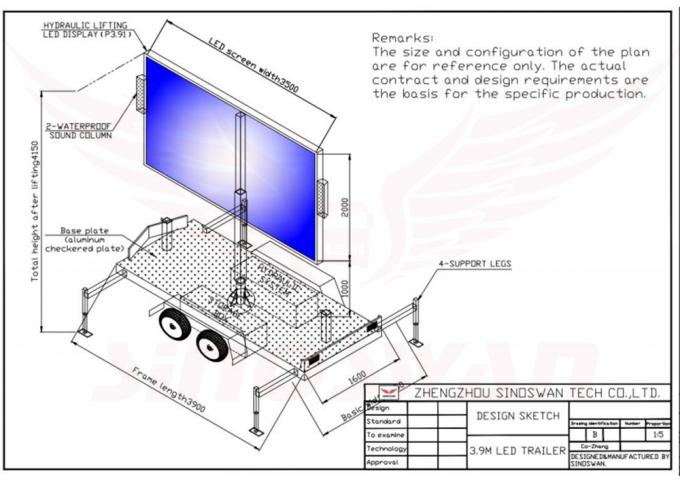 P4 ngoài trời LED Sign Screen Trailer tấm pin mặt trời quảng cáo trailer HD màn hình LED 2