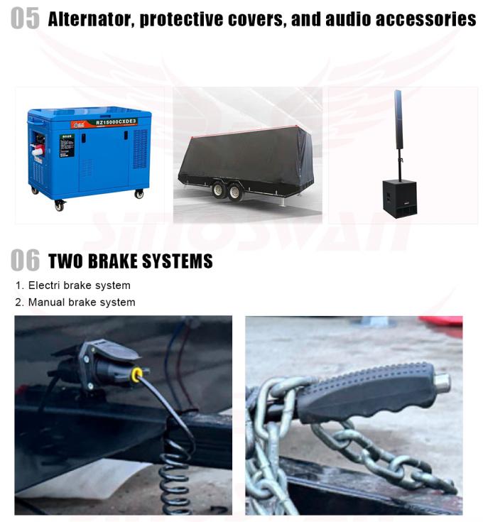 P4 ngoài trời LED Sign Screen Trailer tấm pin mặt trời quảng cáo trailer HD màn hình LED 5