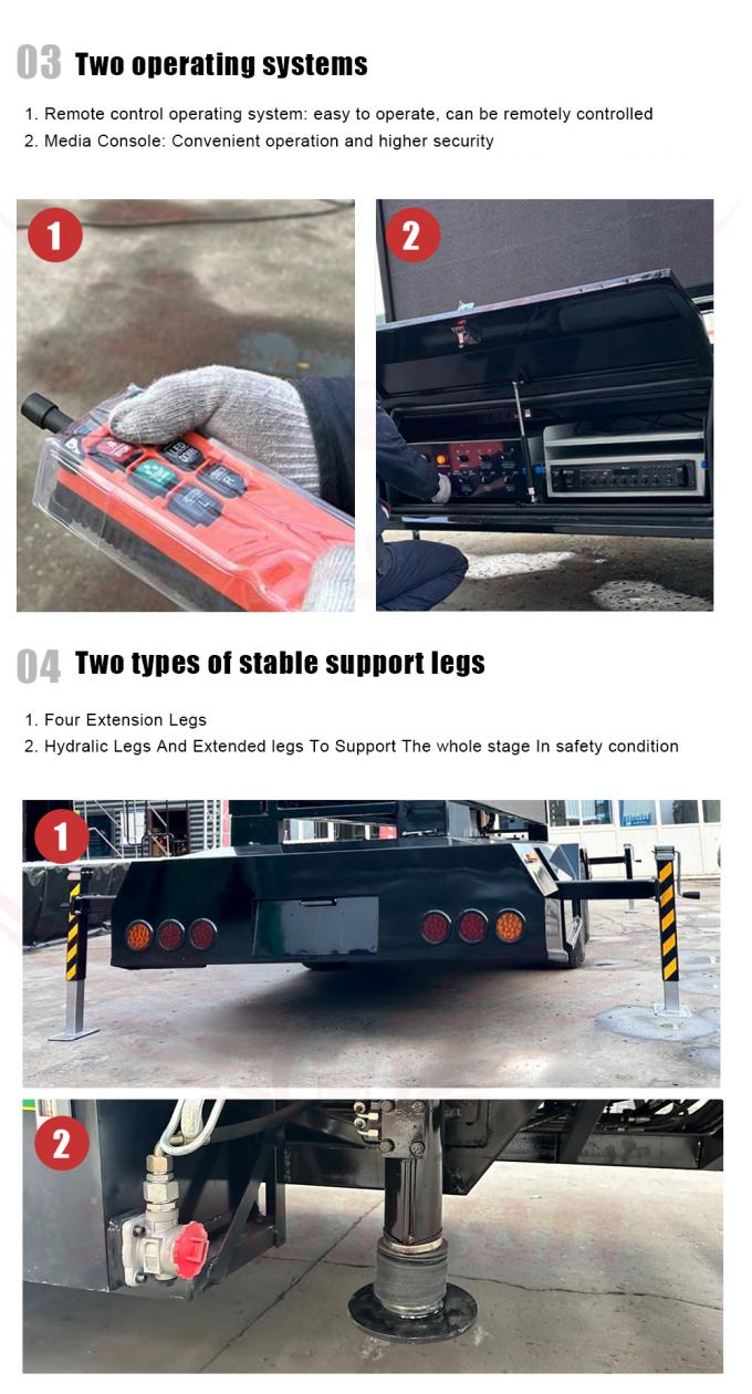 P4 ngoài trời LED Sign Screen Trailer tấm pin mặt trời quảng cáo trailer HD màn hình LED 4