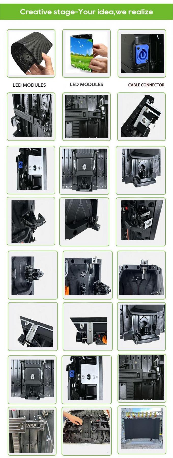 Màn hình cong trong nhà / ngoài trời LED linh hoạt Video Wall thuê màn hình LED cho triển lãm & hoạt động sân khấu-P2.976 P3.91 P4.81 3