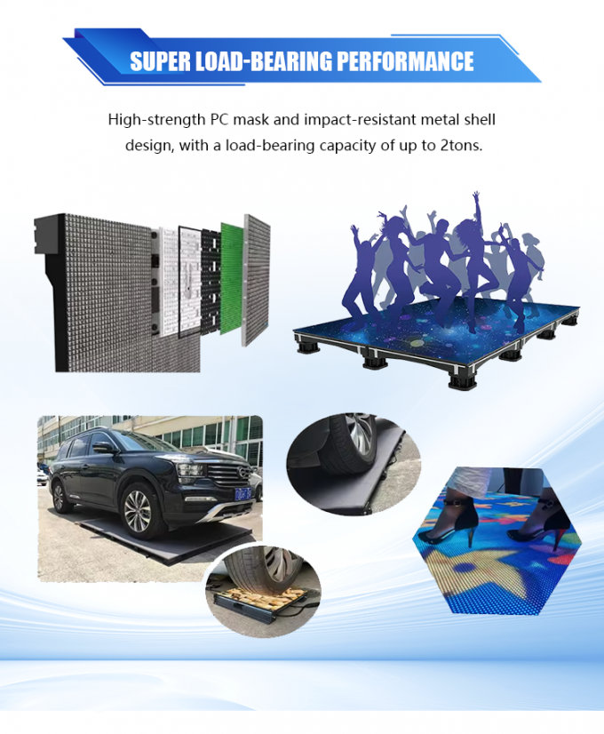 Màn hình sàn nhảy LED tương tác 3D P2.6 P2.97 P3.91 5